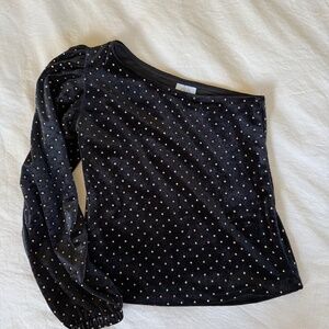 Girls NWOT Zara Black Studded Party Top